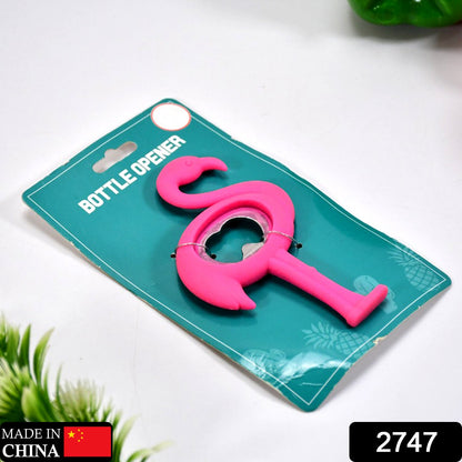 2747 Flamingo Novelty Bottle Opener - Ideal for Cocktail Parties - Made from Silicone and Stainless Steel 