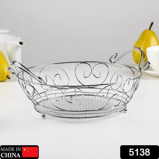 5138 Multipurpose Stainless Steel Modern Folding Fruit and Vegetable Basket (Silver, 8 Shapes) 