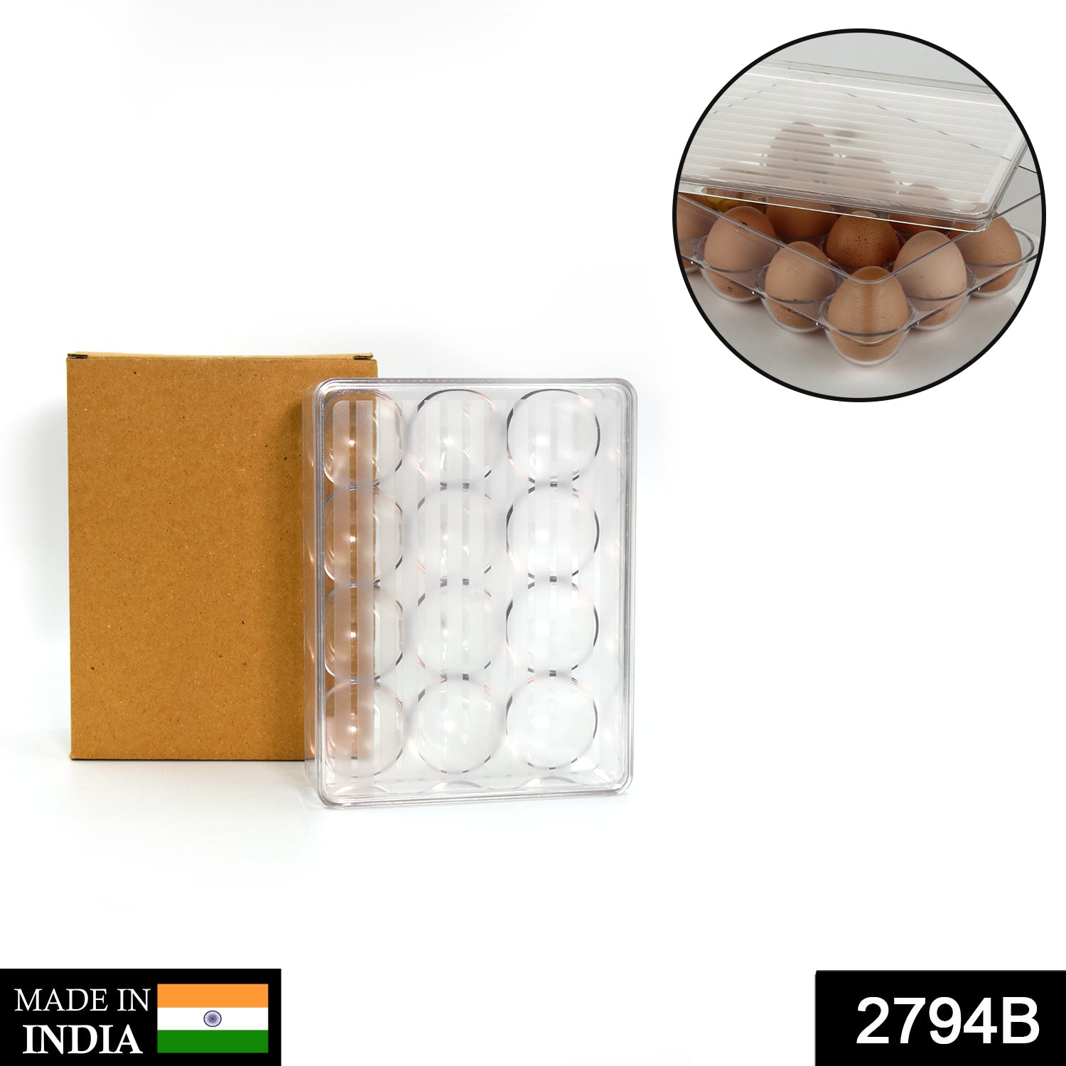 2794B 12 Cavity Egg Storage Box For Holding And Placing Eggs Easily And Firmly. 