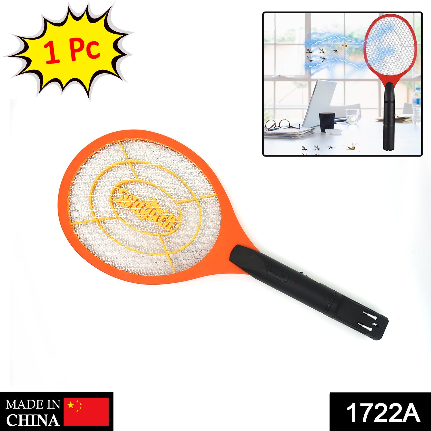 1722A Mosquito Racket Bat Killer Racquet Insect Killer Bat 