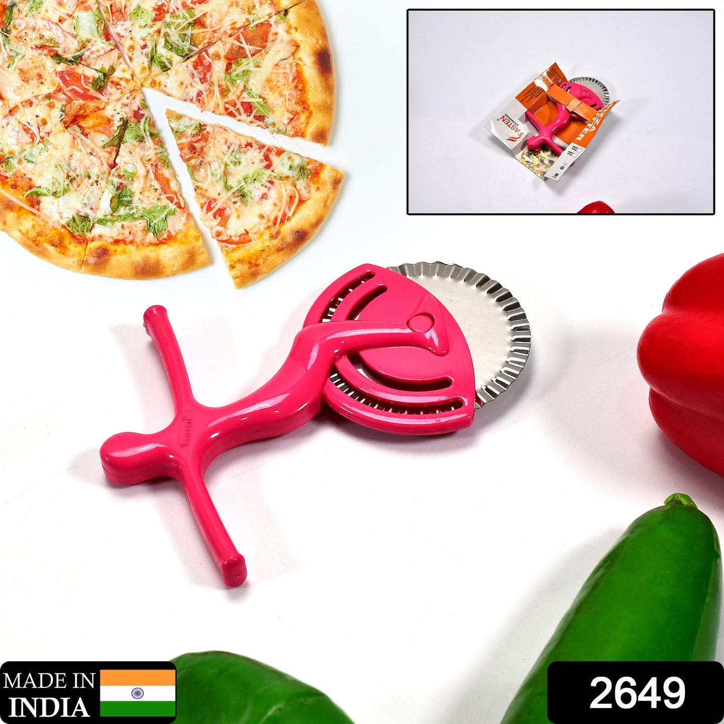 2649 Pizza/Sandwich/Burger/Slicer/Multipurpose Cutter for, Kitchen, Restaurant roll Cutting Wheel 