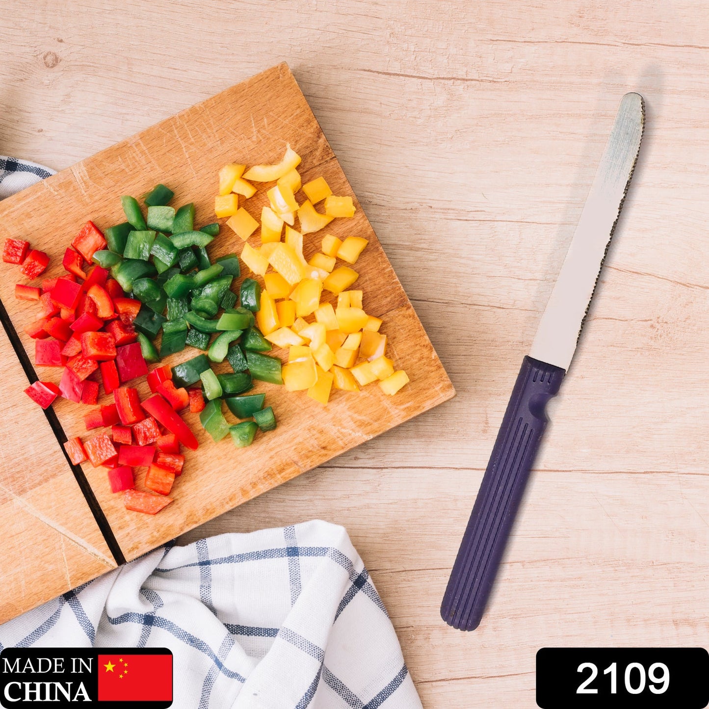 2109 Stainless Steel, Vegetable, Pizza and Bread Knife, Serrated Edge. 