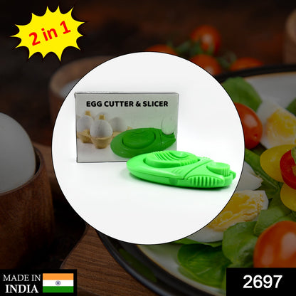 2697 2 in 1 Egg Opener Cutter used in all kinds of household and official places specially, for cutting and slicing of eggs etc. 