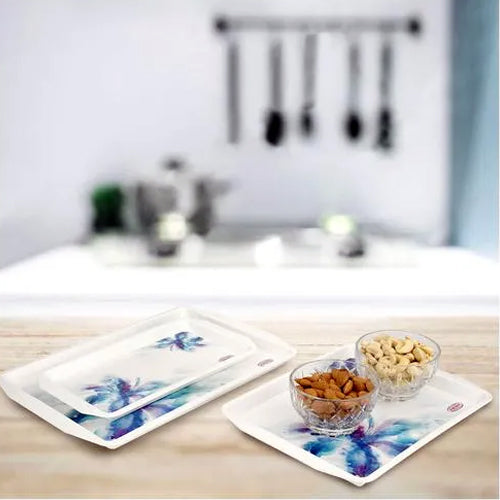 2292 Serving Tray Set  (Pack of 3 Pcs) (Small, Medium, Large) (Multicolour) DeoDap