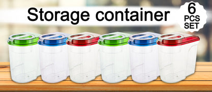 2469 Plastic Storage container Set with Opening Mouth 1500ml (Pack of 6) DeoDap