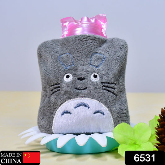 6531 Totoro Cartoon Hot Water Bag small Hot Water Bag with Cover for Pain Relief, Neck, Shoulder Pain and Hand, Feet Warmer, Menstrual Cramps. 