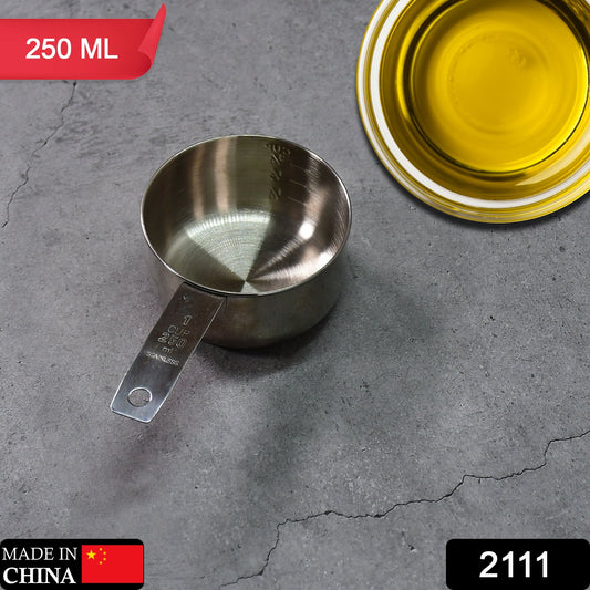 2111 Oil Measuring Cup Stainless Steel. Measuring Cup with Handles. 1Pc 250Ml 