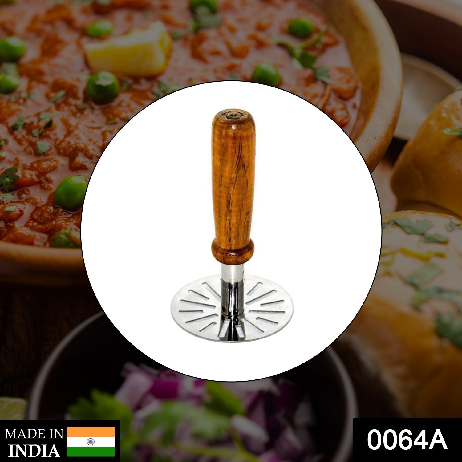 0064A Paubhaji Masher used in all kinds of household and kitchen places for mashing and making paubhajis. 