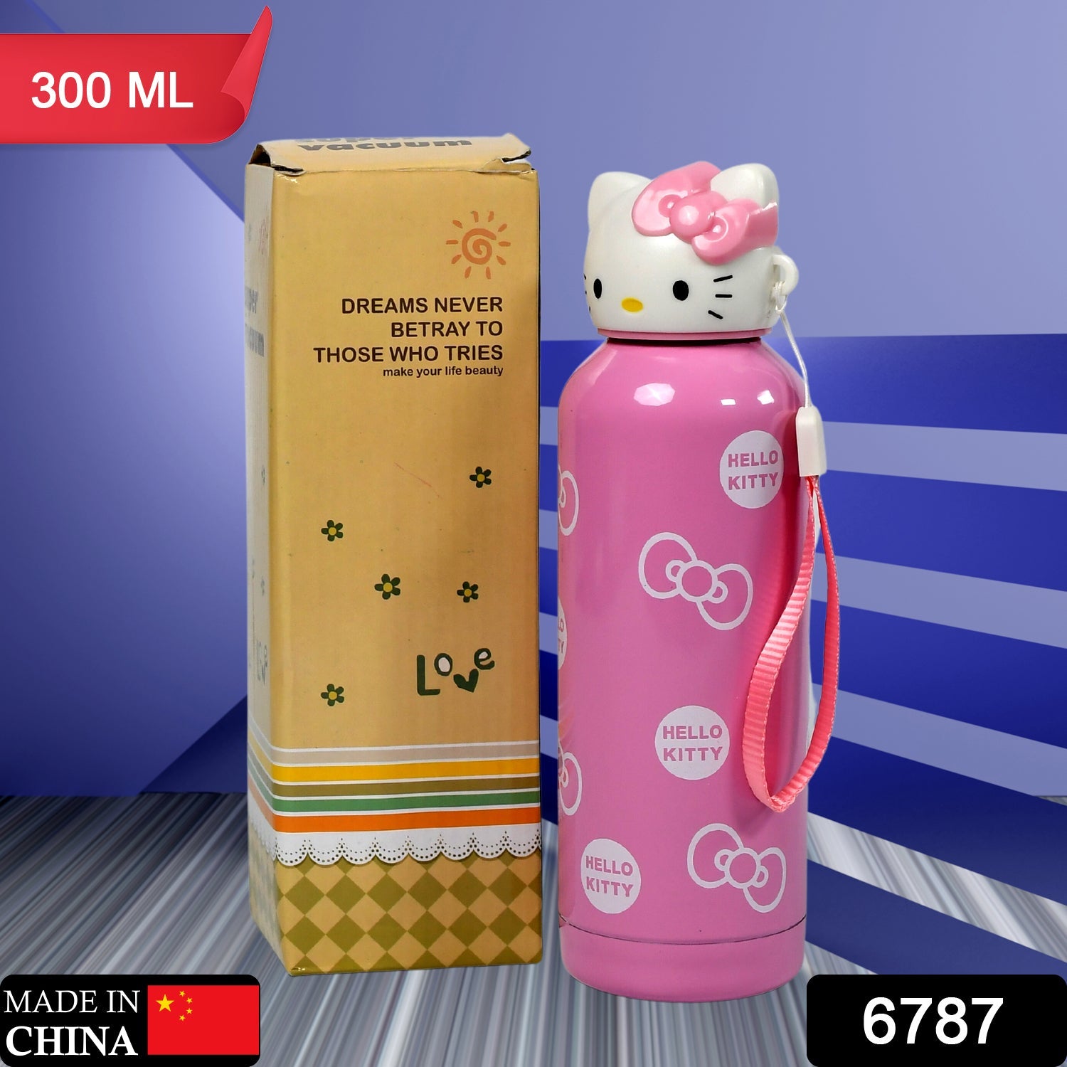 6787 Cute Kitty Stainless Steel Vacuum Bottle Kids Children Cartoon Water Bottle Stainless Steel Vacuum Bottle, Children Water Bottles 