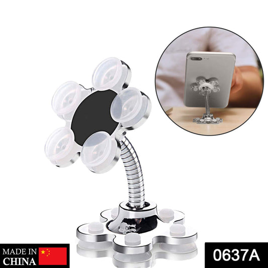 0637A Phone Holder, 360°Rotatable Phone Stand Multi-Function Double-Sided Suction Cup Mobile Phone Holder 