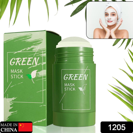 1205 Green Tea Purifying Clay Stick Mask Oil Control Anti-Acne Eggplant Solid Fine, Portable Cleansing Mask Mud Apply Mask, Green Tea Facial Detox Mud Mask 