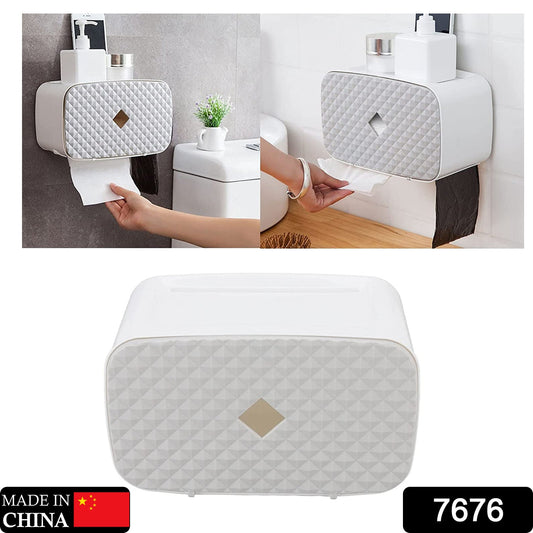 7676 Toilet Paper Holder No Drilling with Drawer and Multifunctional Storage Box for Bathroom, 