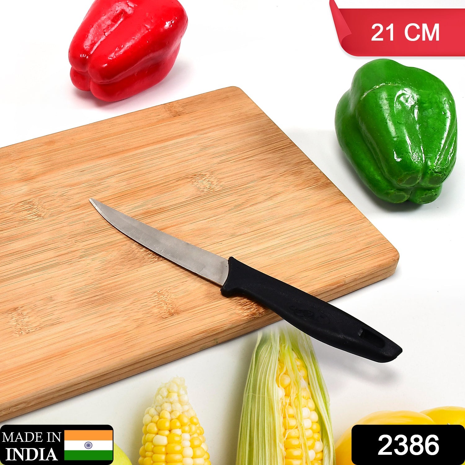 2386 Stainless Steel knife and Kitchen Knife with Black Grip Handle (21 Cm ) 