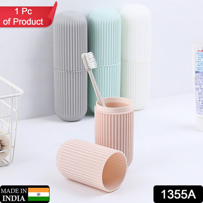 1355A Capsule Shape Travel Toothbrush Toothpaste Case Holder Portable Toothbrush Storage Plastic Toothbrush Holder (Multicolor) 