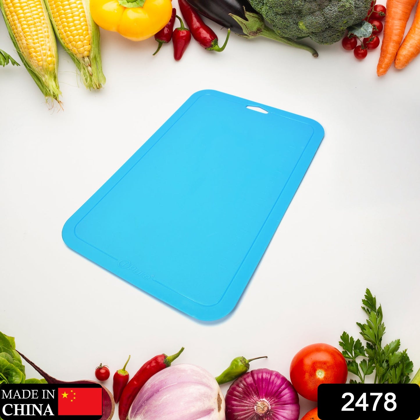 2478 Vegetables and Fruits Cutting Chopping Board Plastic Chopper Cutter Board Non-slip Antibacterial Surface with Extra Thickness 