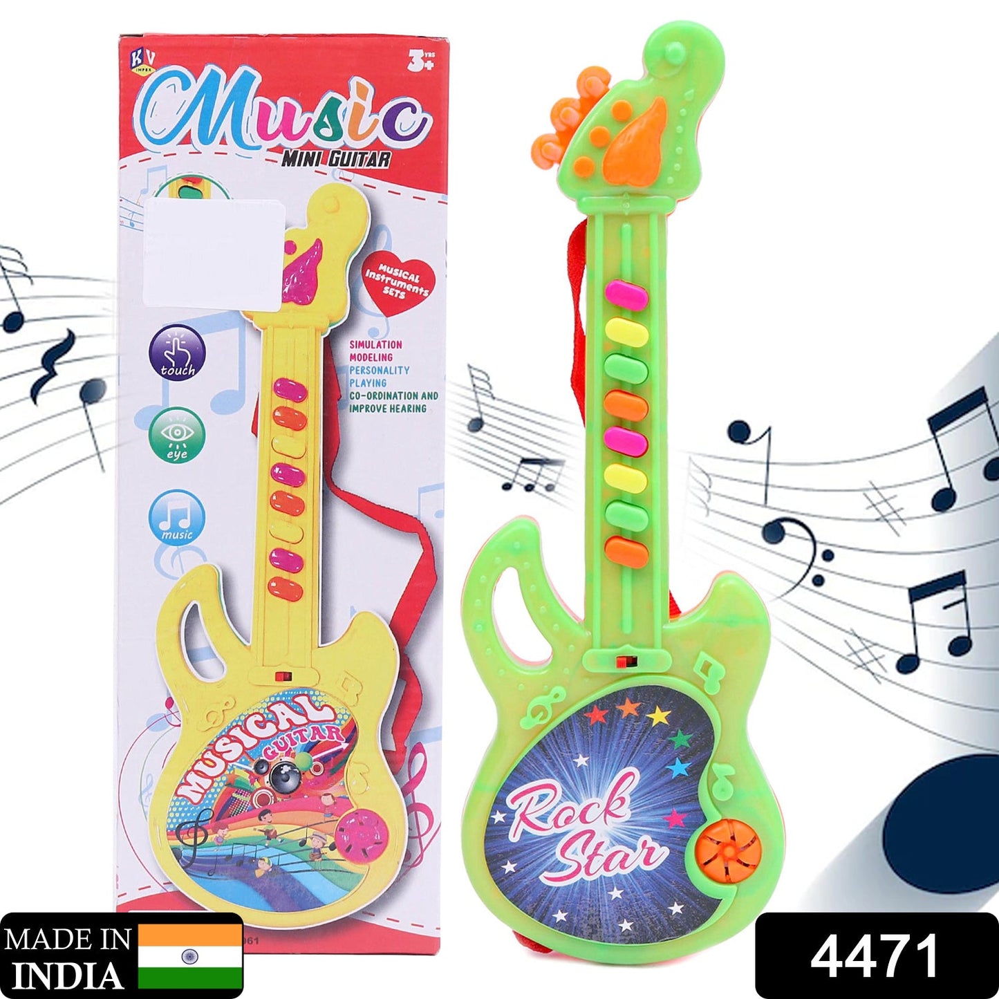 4471 Mini Guitar Colorful with Delightful Music 