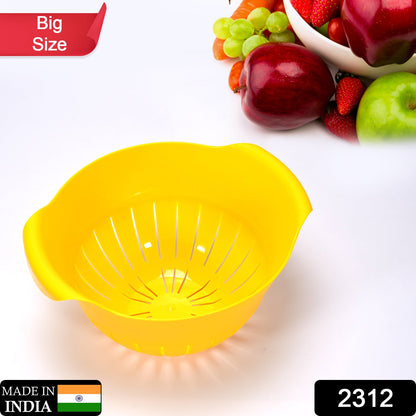 2312 Plastic Fruits Vegetable Noodles Pasta Washing Bowl & Strainer 