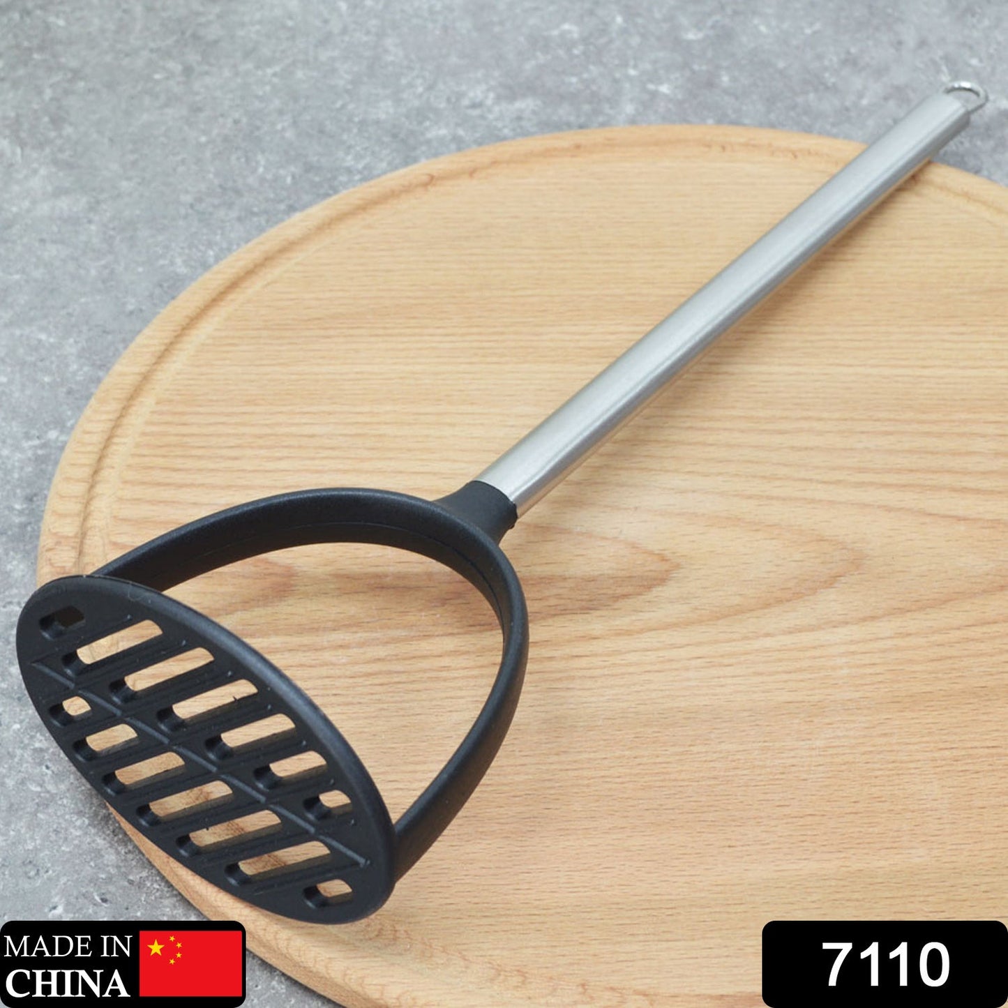 7110 Food Masher With Steel Handle For Cooking Use ( 1 pcs ) 