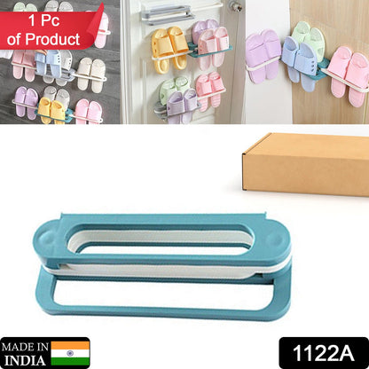 1122A Plastic Folding Shoe Rack Organizer with Wall Mounted DoeDap