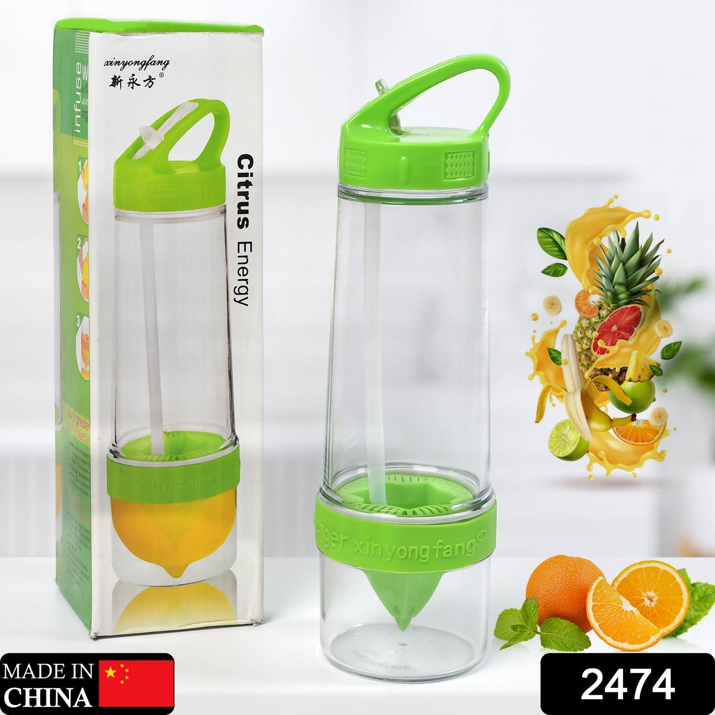 2474 Citrus Zinger Sports Bottle with Juice Maker Infuser Bottle 