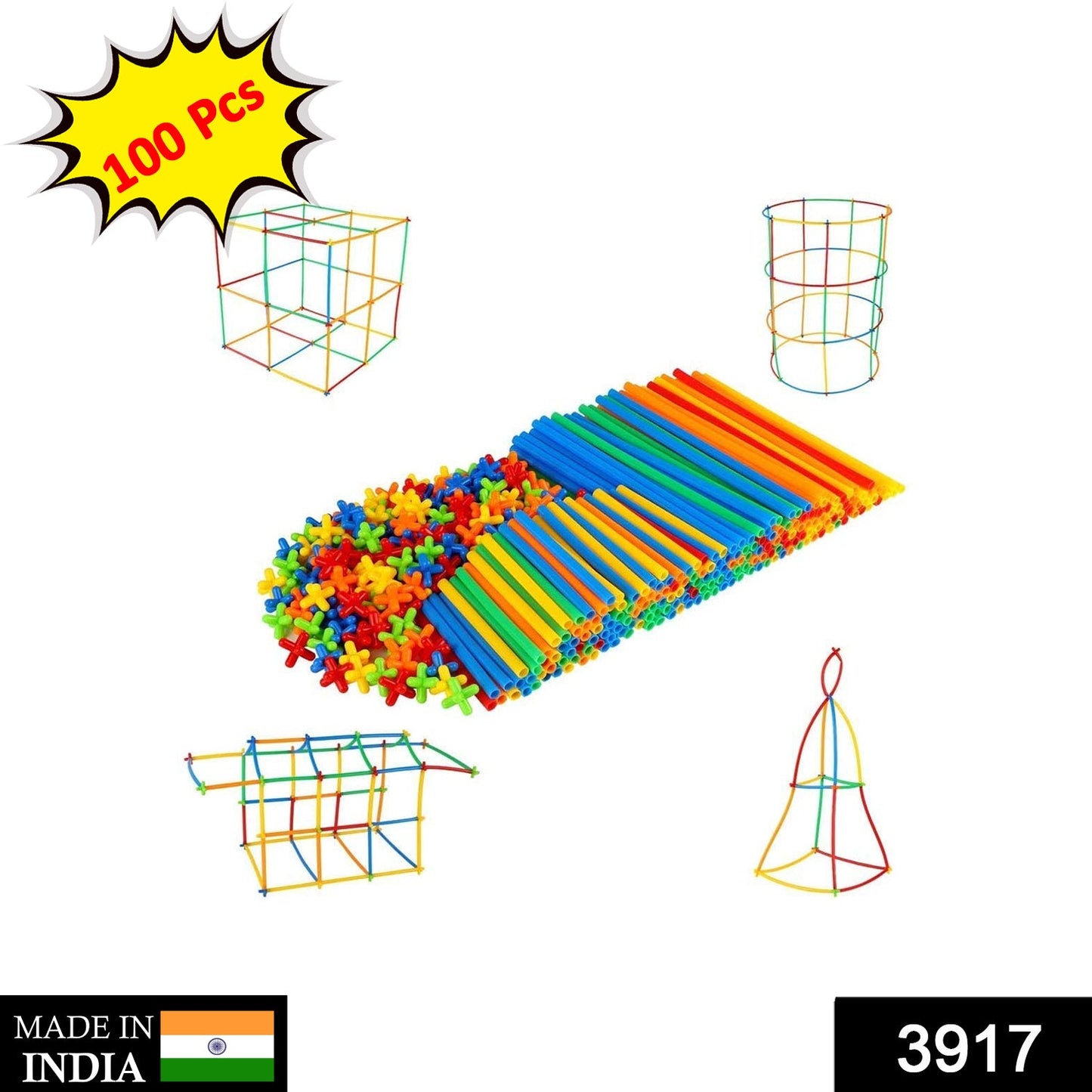 3917 100 Pc 4 D Block Toy used in all kinds of household and official places specially for kids and children for their playing and enjoying purposes. 