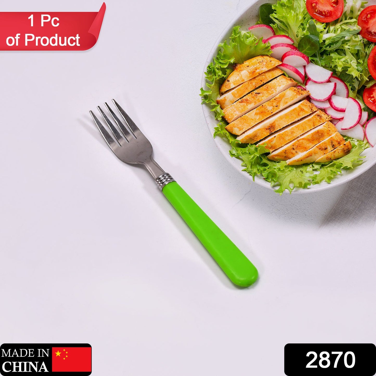 2870 Stainless steel fork with comfortable grip dining fork (1pc) 