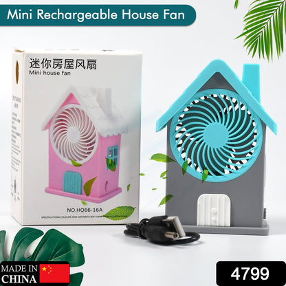 4799 Mini House Fan House Design Rechargeable Portable Personal Desk Fan For Home , Office & Kids Use 