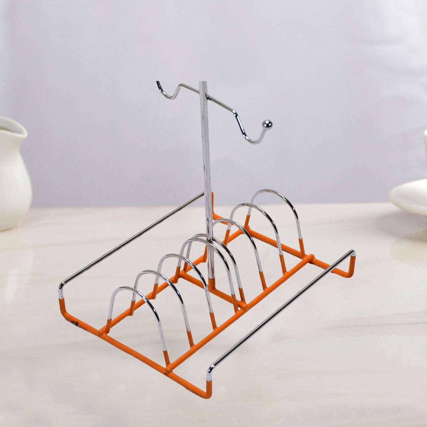 5127 Space Saving Wrought Iron Cup and Plate Holder 