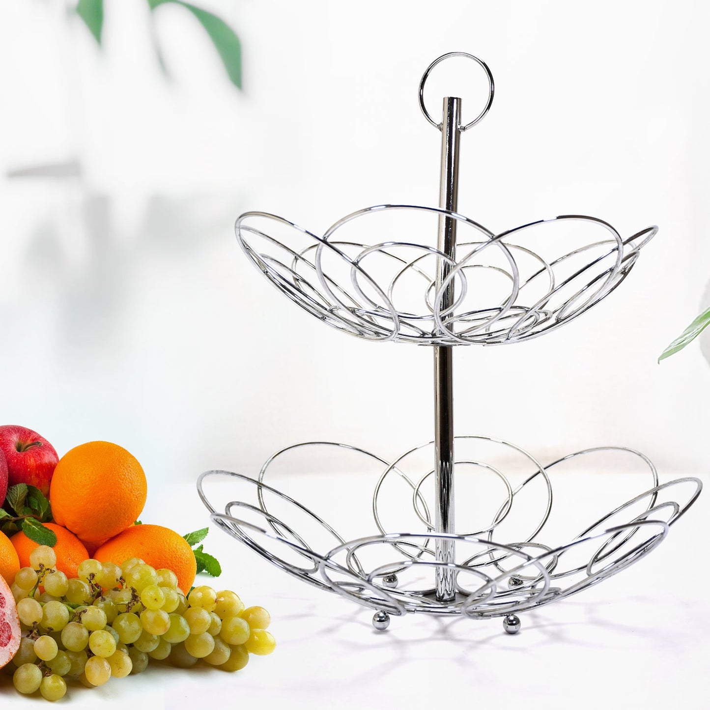 5179 2Tier Fruit Bowl Steel 40cm For Kitchen Use 