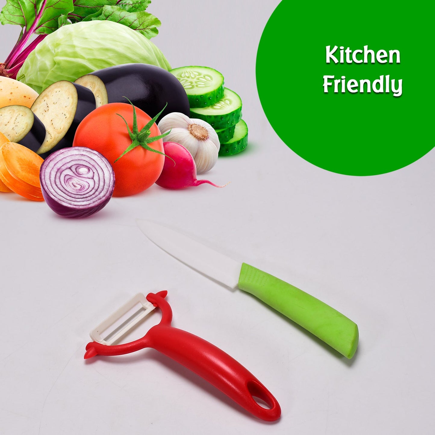 7113 Kitchen Knife for Clean and Exceptionally Sharp Cuts with Ceramic Peeler 