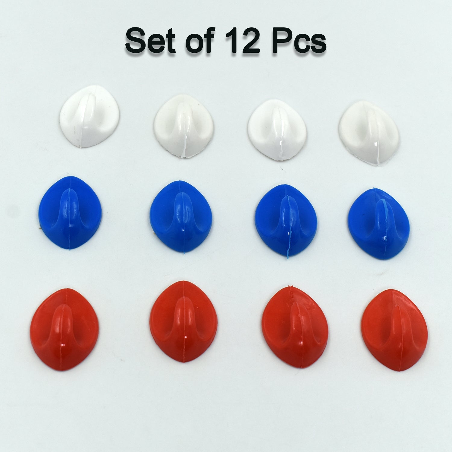 4842 12Pc Plastic Adhesive Hooks For Placing On Wall Surfaces In Order To Hang Various Stuffs And Items. 