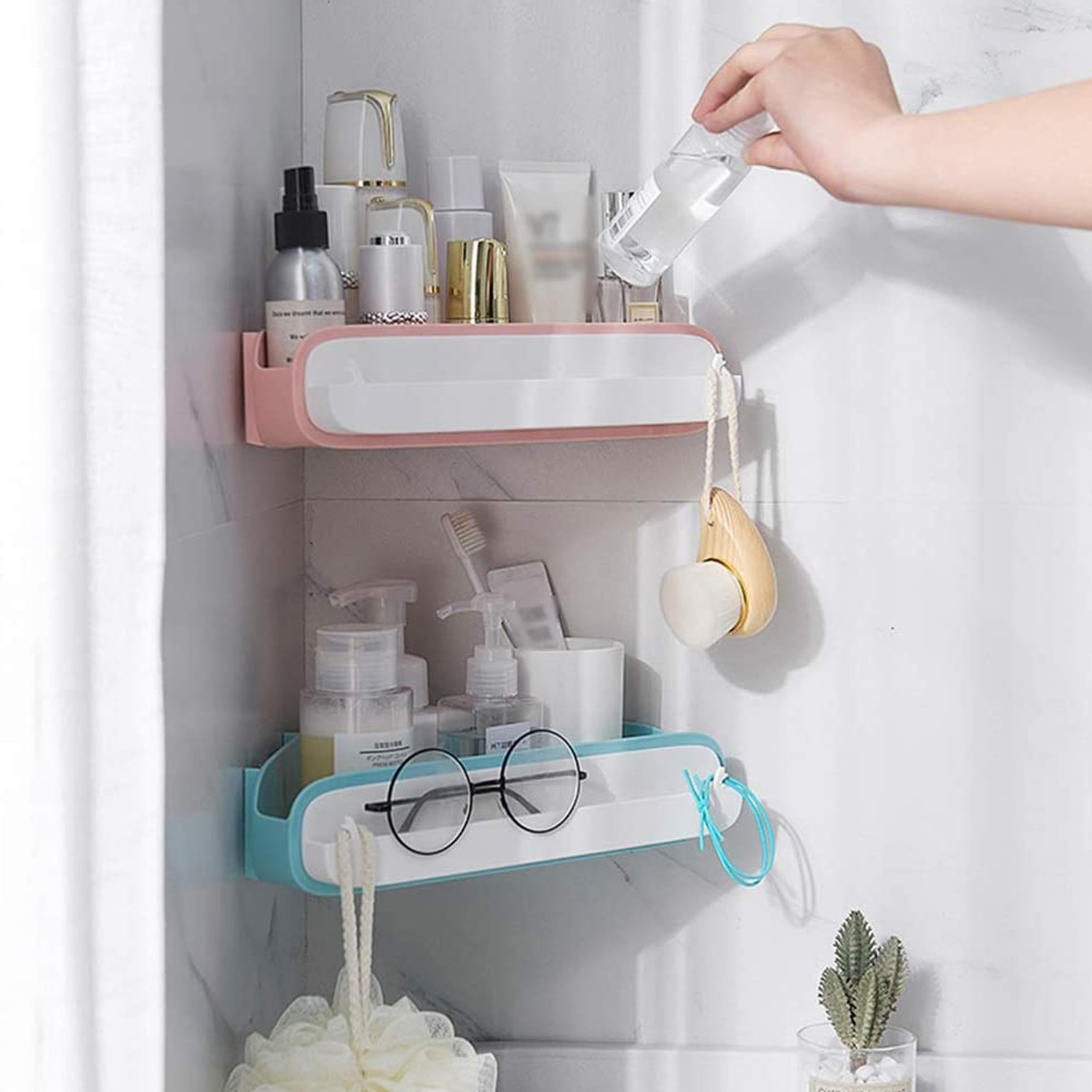 4059 Bathroom Shelves Bathroom shelf Wall-mounted Shelf, Triangle Storage Rack for Bathroom Shower Room, Simple Installation, Kitchen Corner Basket 