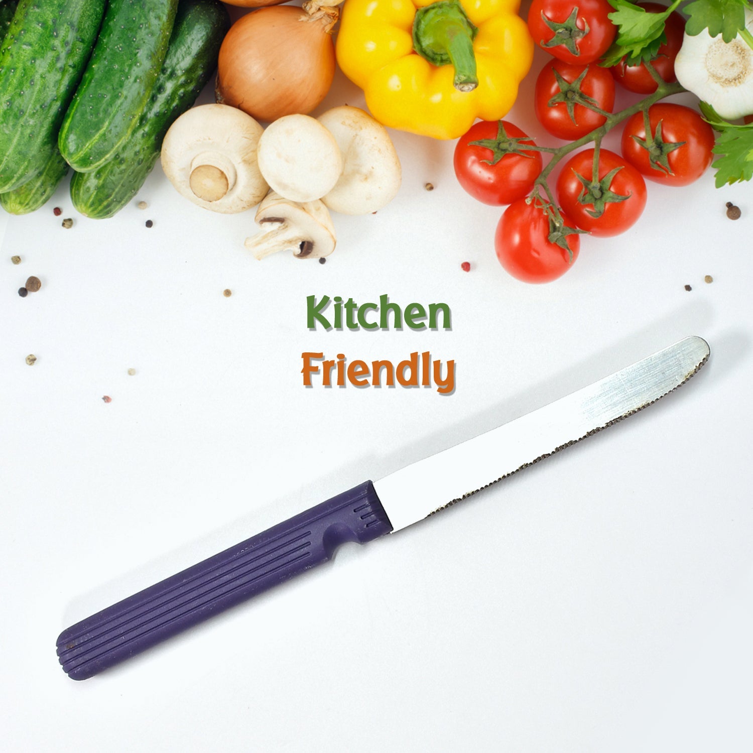 2109 Stainless Steel, Vegetable, Pizza and Bread Knife, Serrated Edge. 