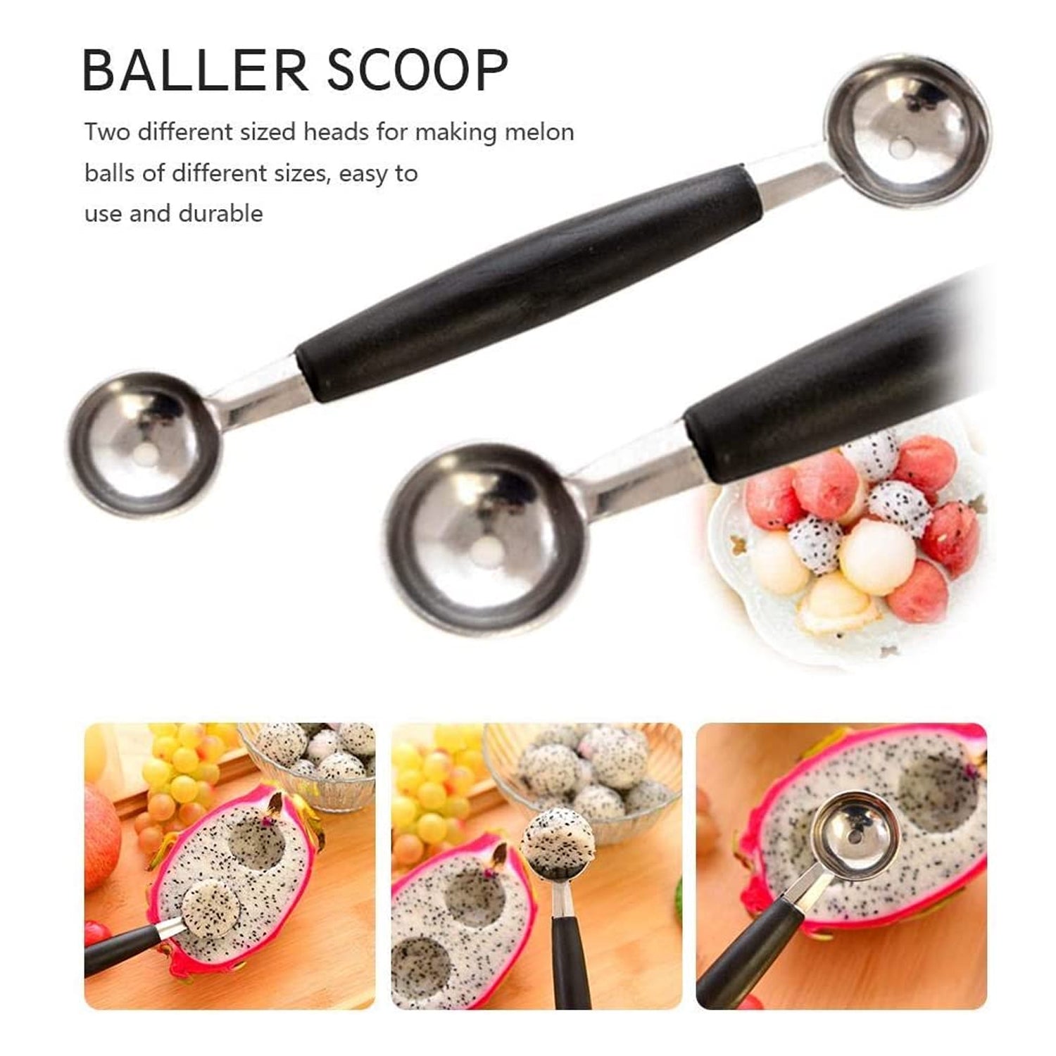 2197 Double End Melon Baller Scoop Fruit Spoon 