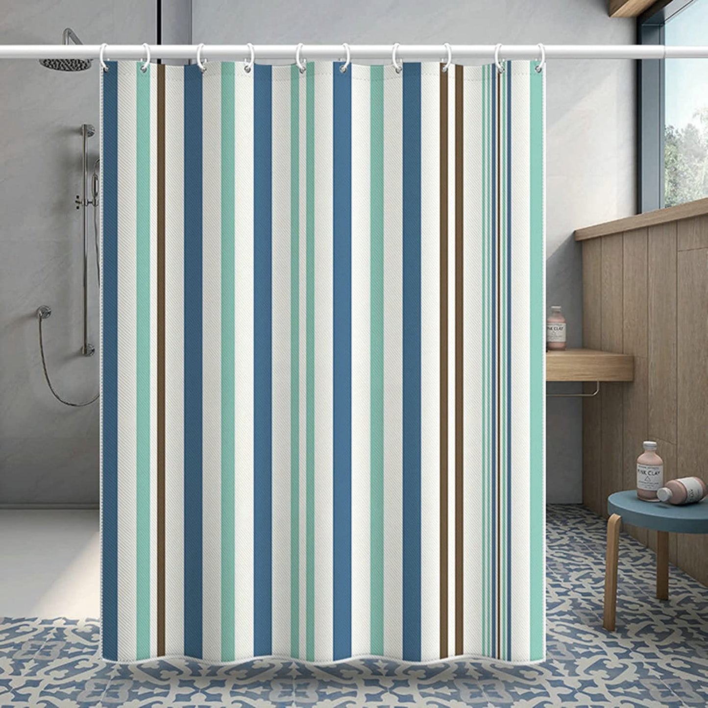 6730 Bright Vertical Stripes in The Shower Curtain (150x200cm) 