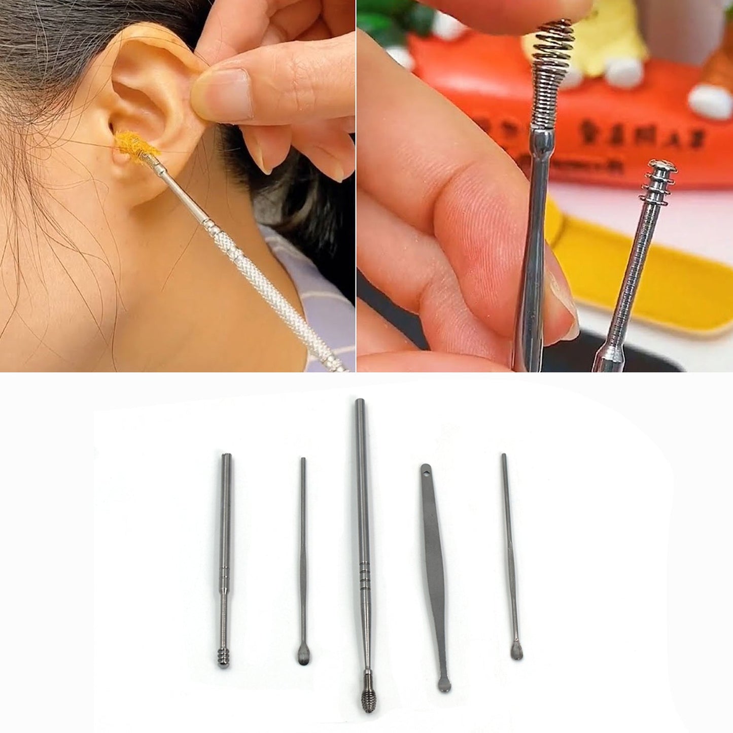 6314A 5 Pcs Ear Pick with a Storage Box Earwax Removal Kit 