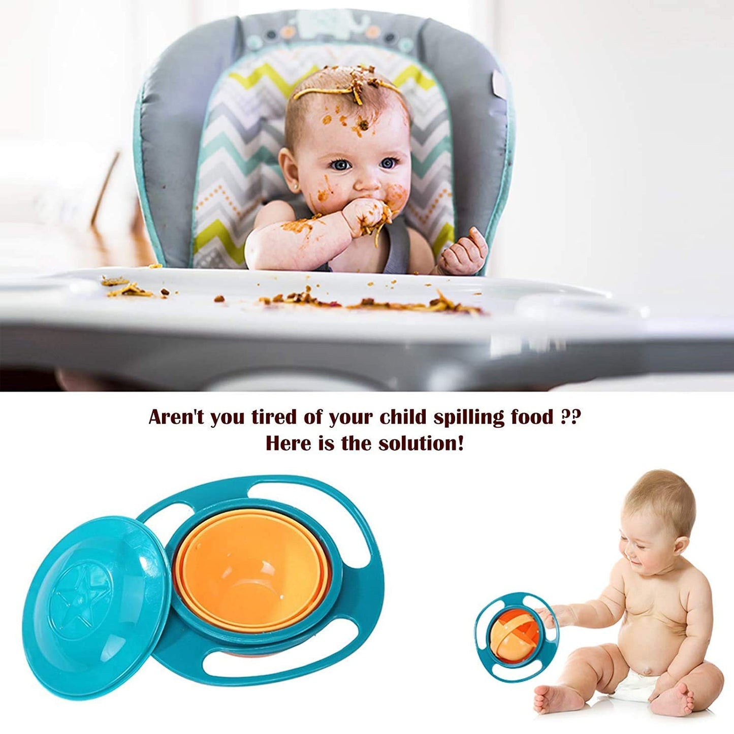 0617B Rotating Baby Bowl used for serving food to kids and toddlers etc. DeoDap