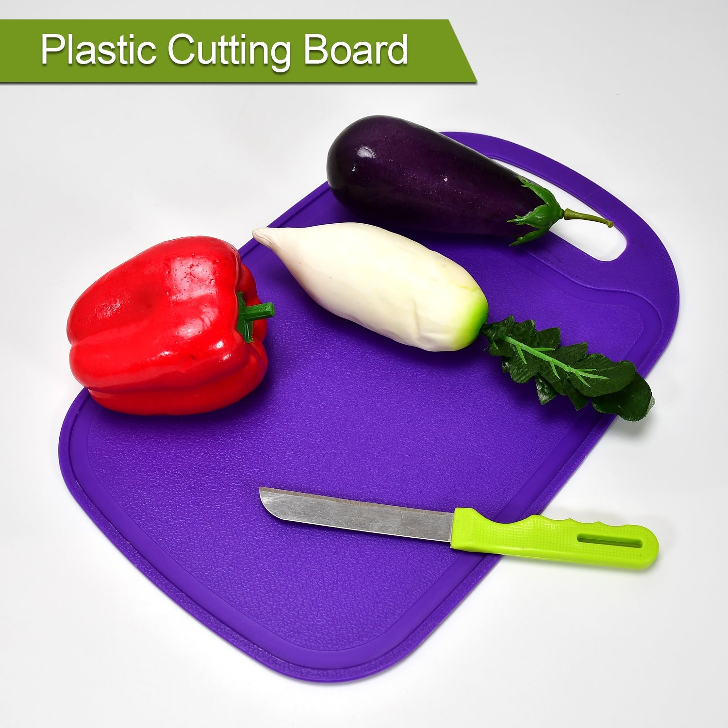 2477 Vegetables and Fruits Cutting Chopping Board Plastic Chopper Cutter Board Non-slip Antibacterial Surface with Extra Thickness 