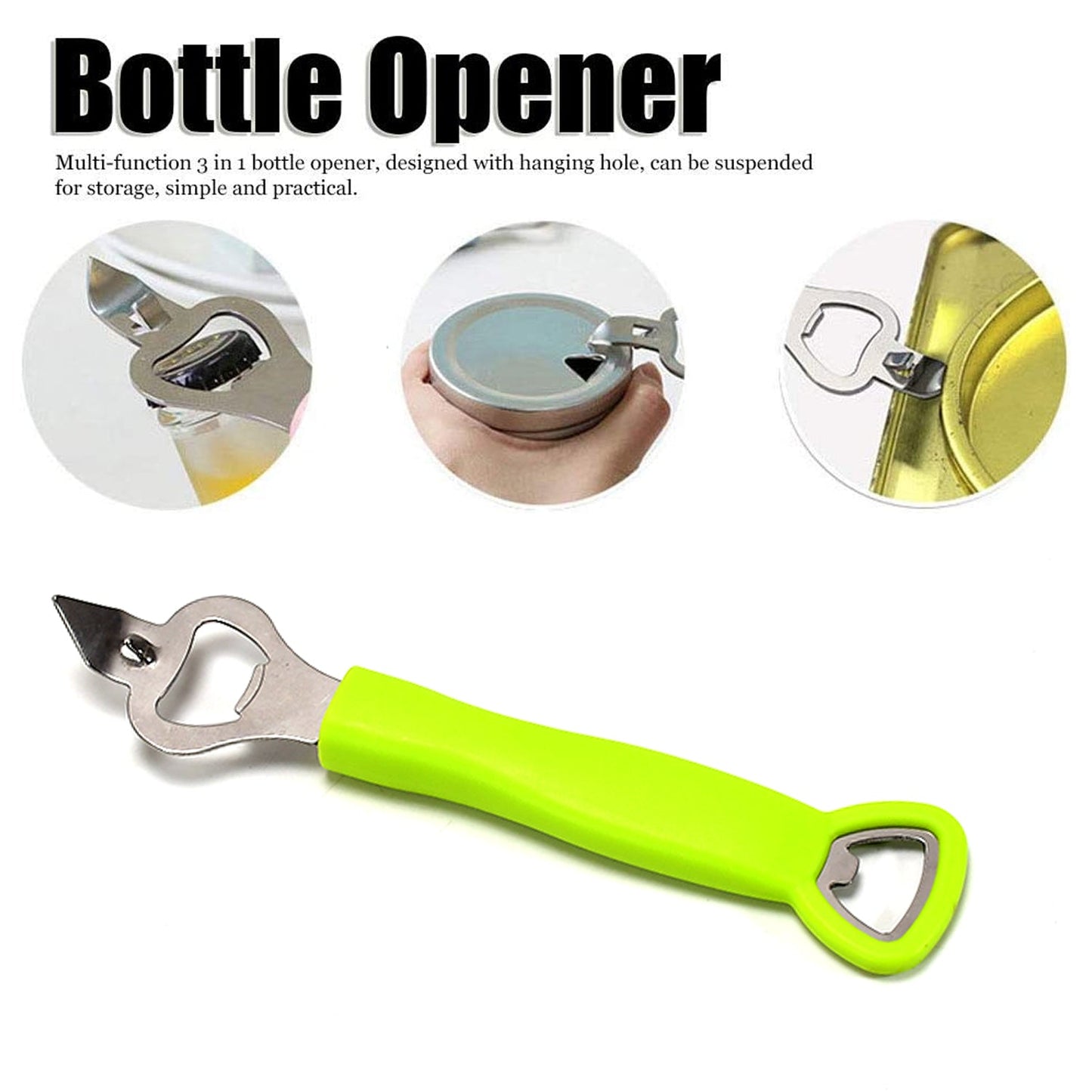 2652 3in1 Bottle Opener, Beer Opener with Hook For Home and Bar 