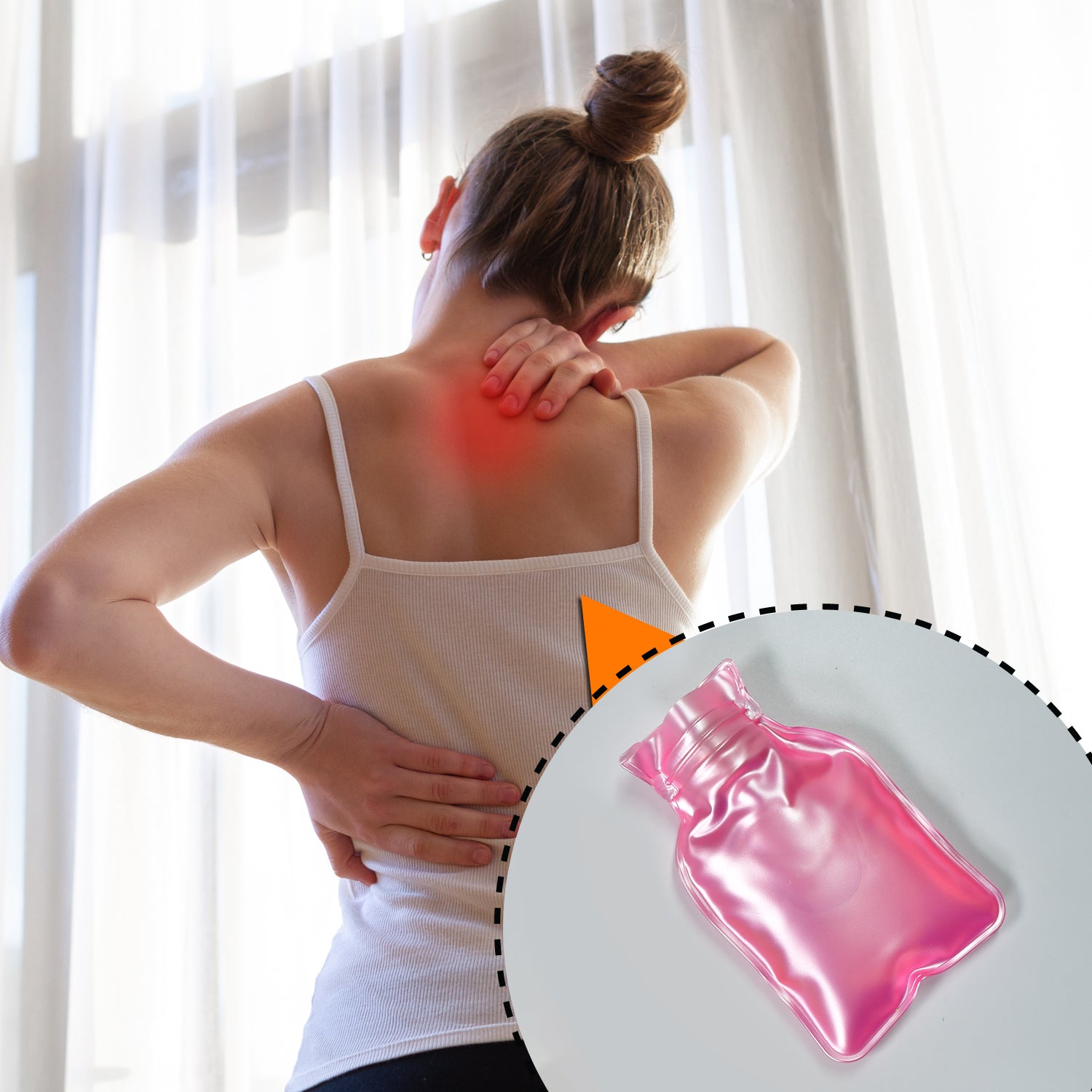 6533 Simple Pink small Hot Water Bag with Cover for Pain Relief, Neck, Shoulder Pain and Hand, Feet Warmer, Menstrual Cramps. 