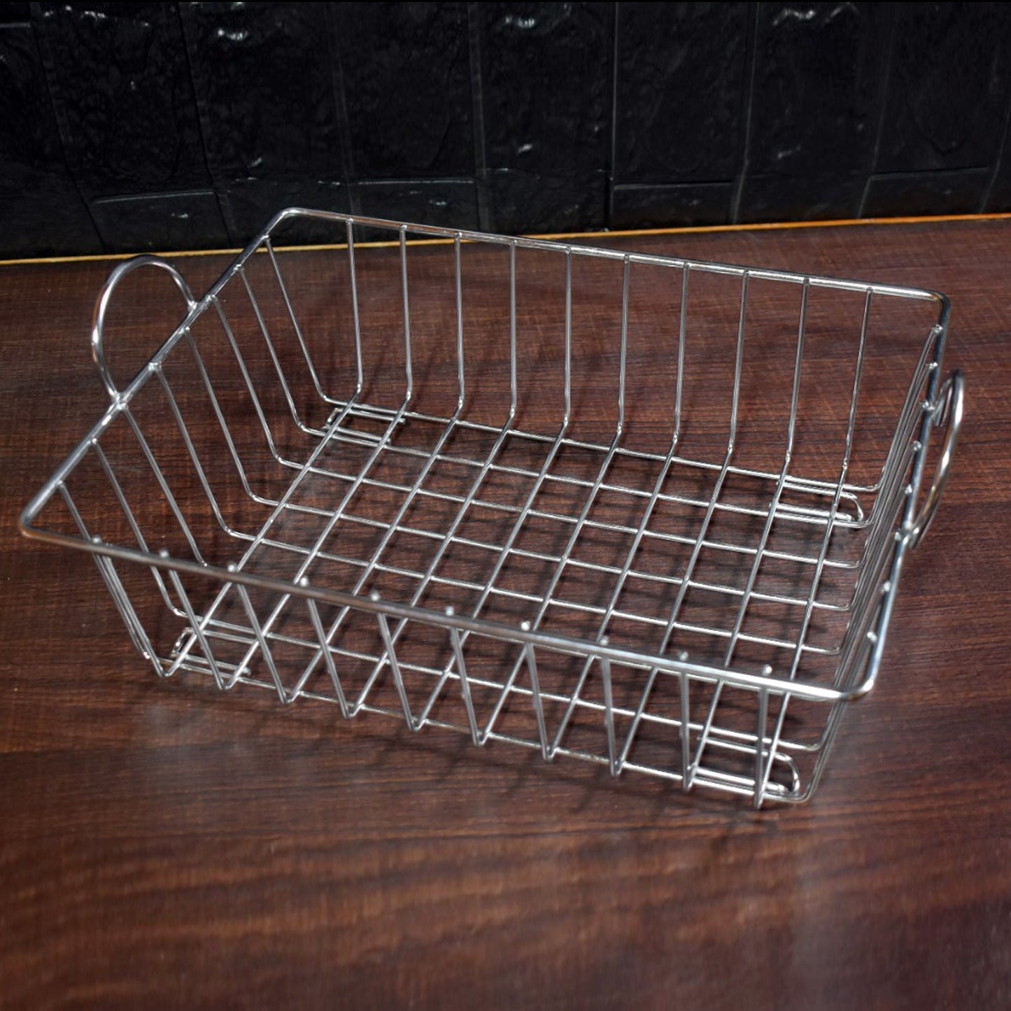 2743 SS Square Basket Stand used for holding fruits as a decorative and using purposes in all kinds of official and household places etc. 