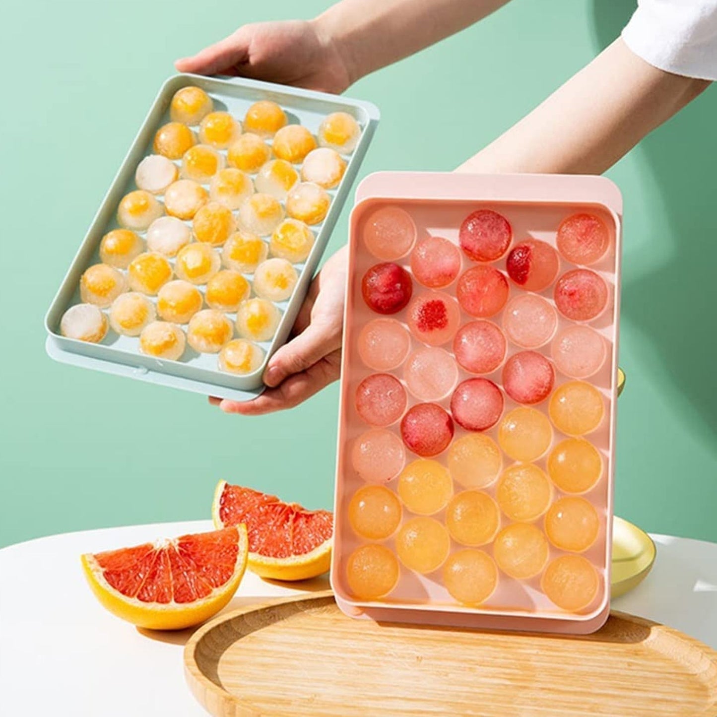 2486A Plastic Round BPA Free Reusable Ice Cube Ice Ball Mold/Lollipop Candy Maker 