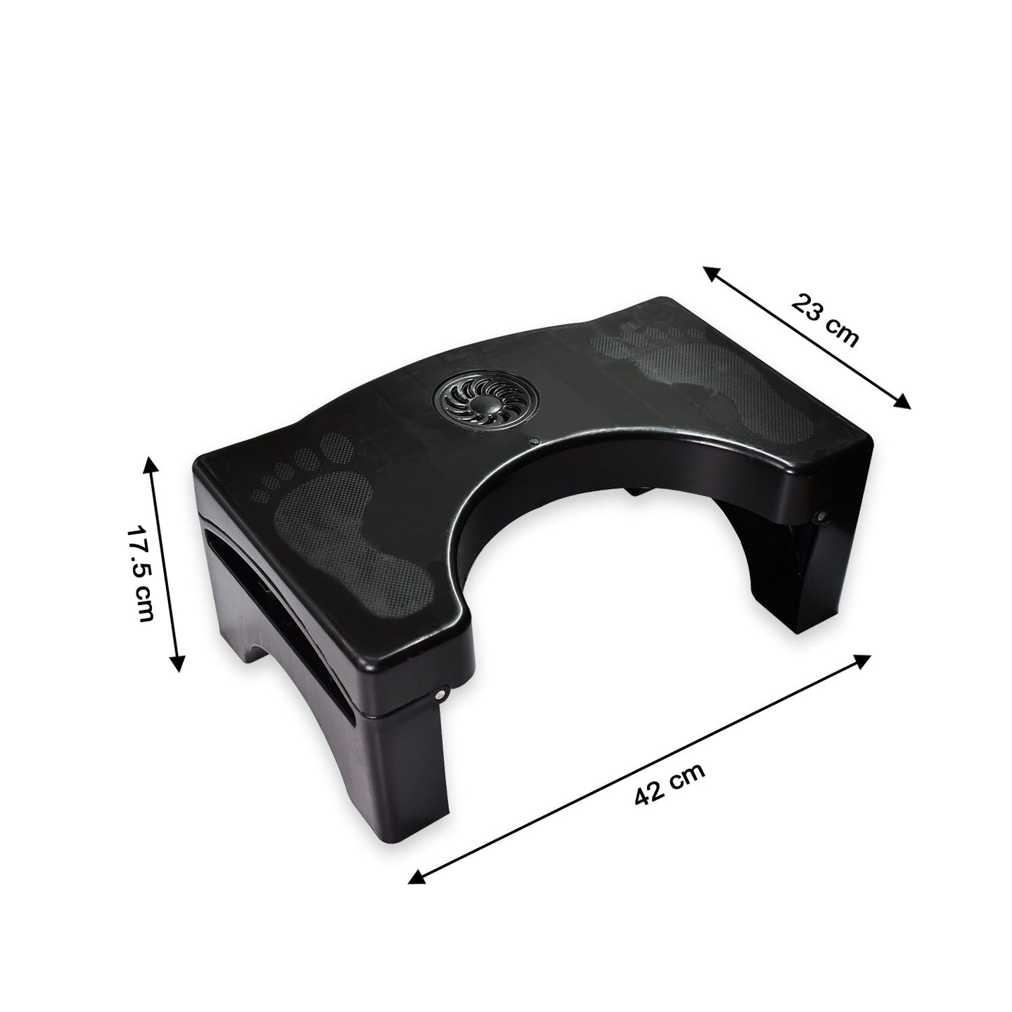 6024 Plastic Non-Slip Folding Toilet Squat Stool - Black Color 