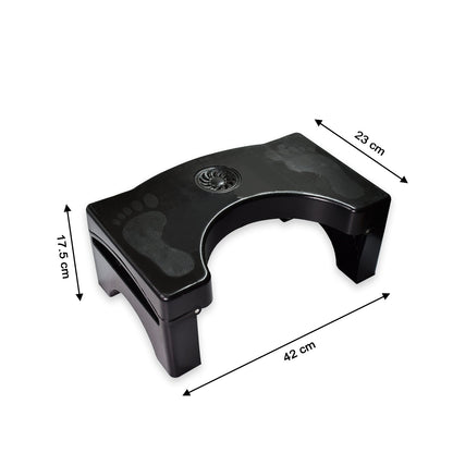 6024 Plastic Non-Slip Folding Toilet Squat Stool - Black Color 