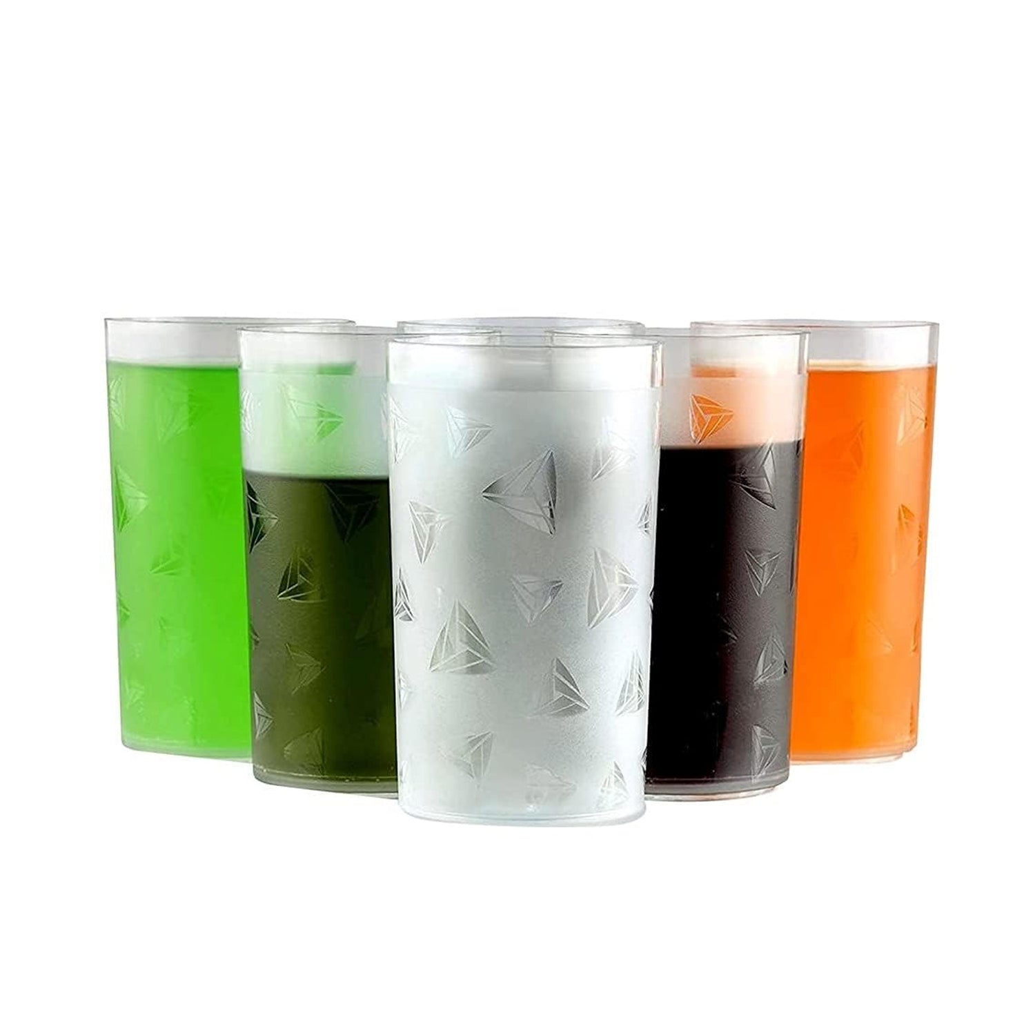 7142B Round Plastic Water Glass Juice Beer Wine Plastic Unbreakable Transparent Glass Set ( 300ml 6pc ) (brown Box) 