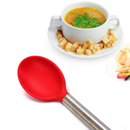 2899 Silicone Serving Spoon with Heat Resistant Silicone Covering Head and Stay-Cool Stainless Steel Handle 