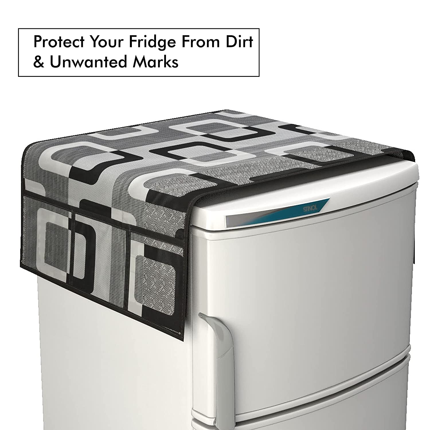 1090 Fridge Top Cover Cotton Material 6 Utility Side Pockets Fridge Cover For All types Fridge Use 