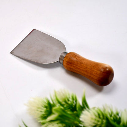 0166 Cheese Knife Stainless Steel Cheese Slicer Wooden Handle Mini Knife Butter Knife Spatula 