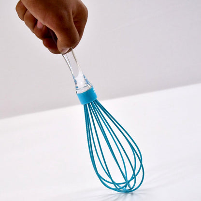 2591 Acrylic Handle Silicone Whisk Manual Balloon Wire Whisk Hand Egg Mixer Beater Kitchen Blender Egg Tool Silicone Balloon Whisk 