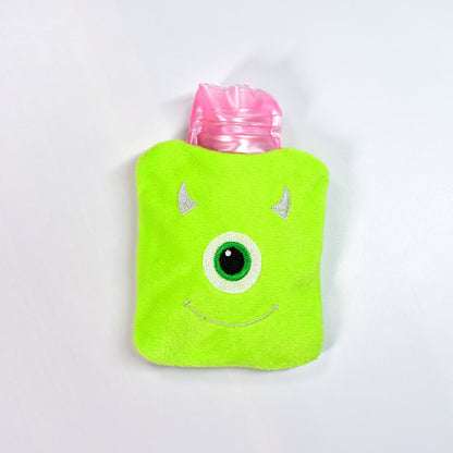 6519 Green one eye monster print small Hot Water Bag with Cover for Pain Relief, Neck, Shoulder Pain and Hand, Feet Warmer, Menstrual Cramps. 